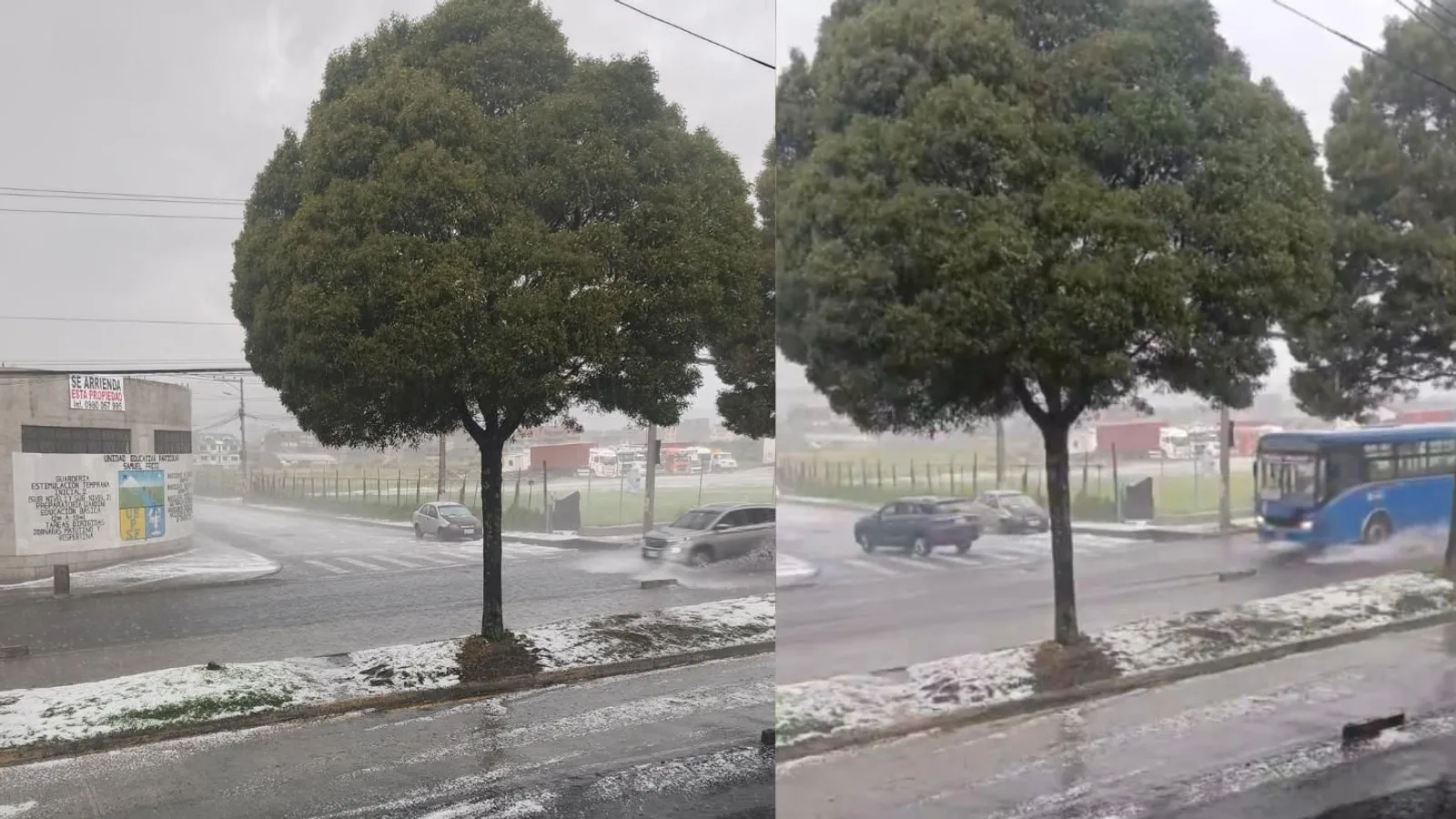 Granizo y lluvias torrenciales impactan el sur de Quito